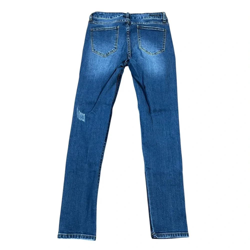 LITZ Size 28‎ PATCHWORK Destructed Low Stretch Jeans Skinny Blue